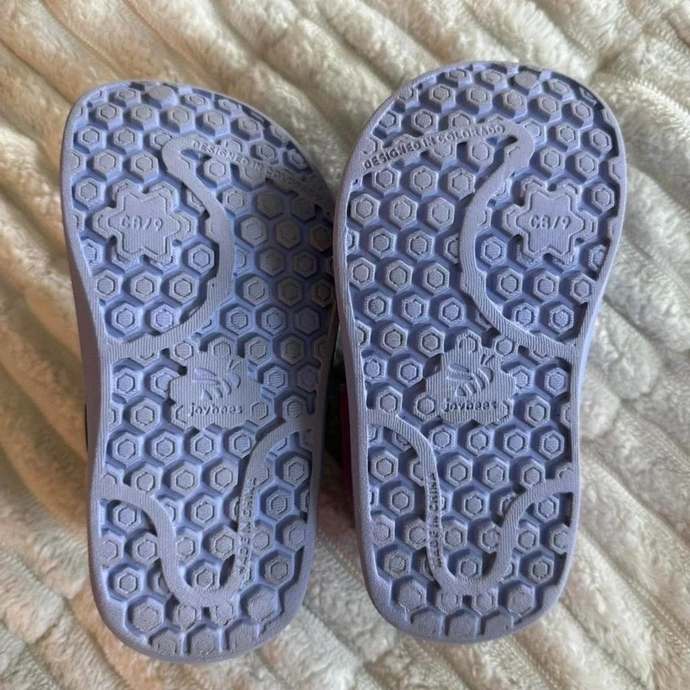 Purple Sandals Little Girls Size 8/9 Slip Swim Beach Water Shoes Summer Casual